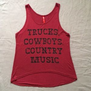 Trucks cowboys country music Hi Low tank top